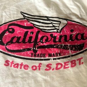 Cotton white California graphic tee